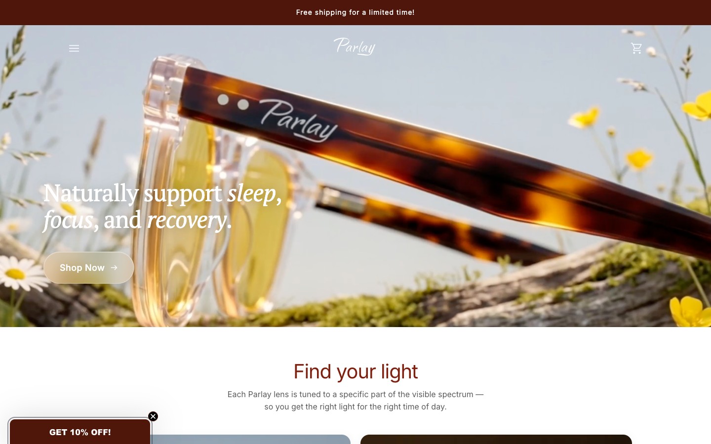 Parlay Optics — sleep & focus glasses